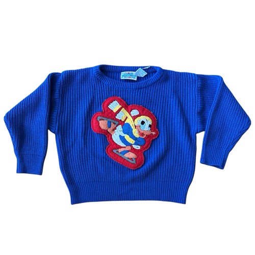 Vintage Disney American Characters Sweater Boys Size 6-6X Blue Donald Duck