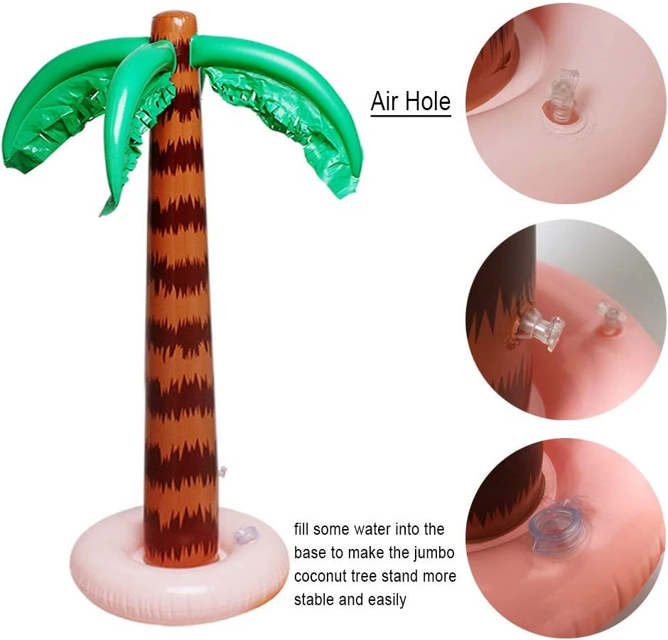 Decoração inflável de palmeira, pacote com 2 coqueiros jumbo praia pano de fundo favor - Imagem 3 de 4