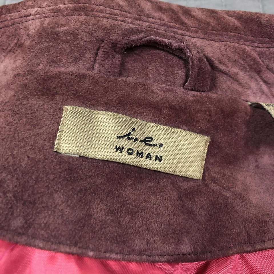 ie Clothing Mujer Chaqueta Mujer 3X Púrpura Cuero Malva Gamuza Blazer Forrado con Botones Foto 4 de 4