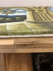 Vintage  Tropical Architecture Painting Signed Textured Fantasy Moody Seascape — photo 10