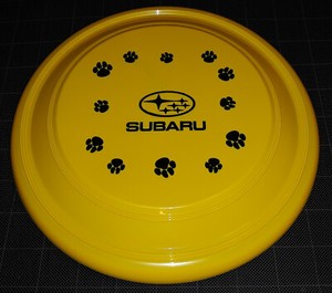 NEW Subaru yellow dog safe frisbee flyer