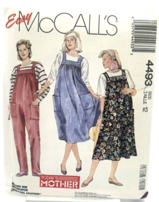 Rare McCall's Easy Pattern #4493 - Maternity Jumpsuit, Jumper & Top ...