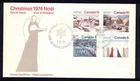 Canada #650-653 on first day cover 1974 Christmas (A2)