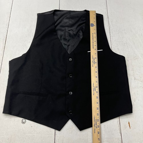 Black 4-Button 3 Pocket Design Tuxedo Formal Vest Men's Size 2X-Large NEW - Picture 4 of 5