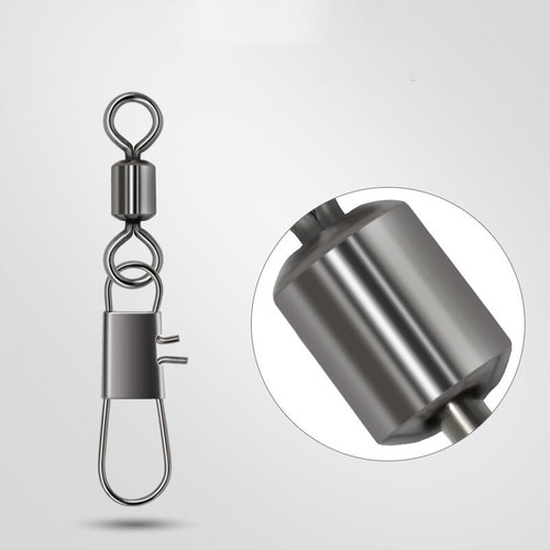 200pcs Fishing Rolling Barrel Swivel with Interlock Snap Tackle Connector 1#-14# - Picture 4 of 23