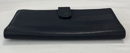 LANVIN Paris Navy Blue Women’s Wallet Button Close Credit Card Snap Close Change - Picture 17 of 17