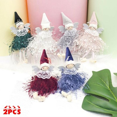 FOMIYES 3PCS ornamenti albero di Natale peluche bambola angelo appeso carino porta parete decorazione per festa di Natale