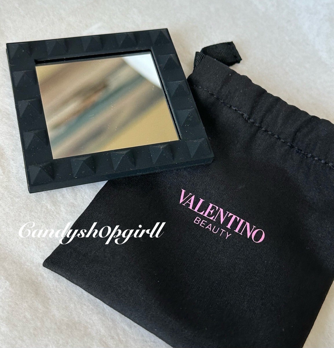 3PC VALENTINO Beauty Bag Travel Pouch W/Studded Zipper