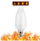 LED Flame Effect Candelabra Light Bulb- Simulated Fire Flicker Lamp, E12 Base 3w