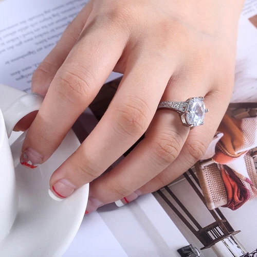 Fashion 925 Silver Filled Ring Oval Cubic Zircon Women Wedding Jewelry Sz 6-10 - Picture 22 of 32