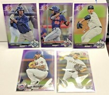 2017 Bowman PURPLE Border #'d/250 Lot 5 w/Garrett Whitley, Robert Gsellman RC