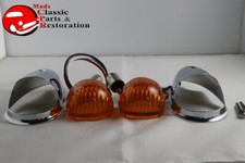 Guide Style Headlight Chrome Led Turn Signal Marker Lights Housing Amber Lens Uk Guide Style Headlight Chrome Led Turn Signal Marker Lights Housing Amber Lens Uk