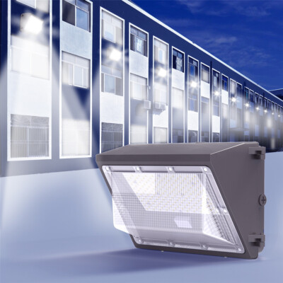 5000K 120W LED Wall Light with Daylight Sensor, Outdoor Wall Lamp, Dusk-to-Dawn