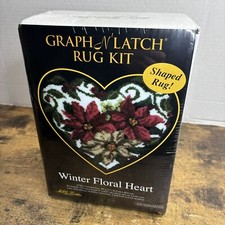 MCG Textiles  Winter Floral Heart  Graph N  Latch Rug Kit - New Factory Sealed