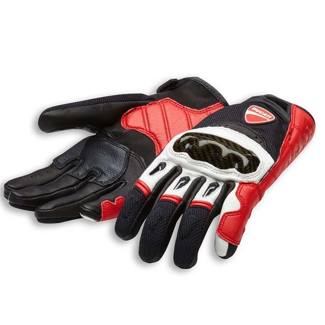 GUANTI MOTO IN TESSUTO-PELLE COMPANY C1 ORIGINALI DUCATI 98104211 RO/NE