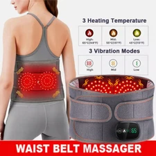 Electric Heating Pad Vibration Massager Cordless Belt Waist Lumbar Pain Relief