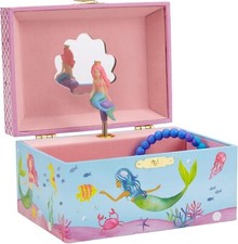 Mermaid Musical Jewelry Box, Underwater Design with Pullout Drawer, Over the