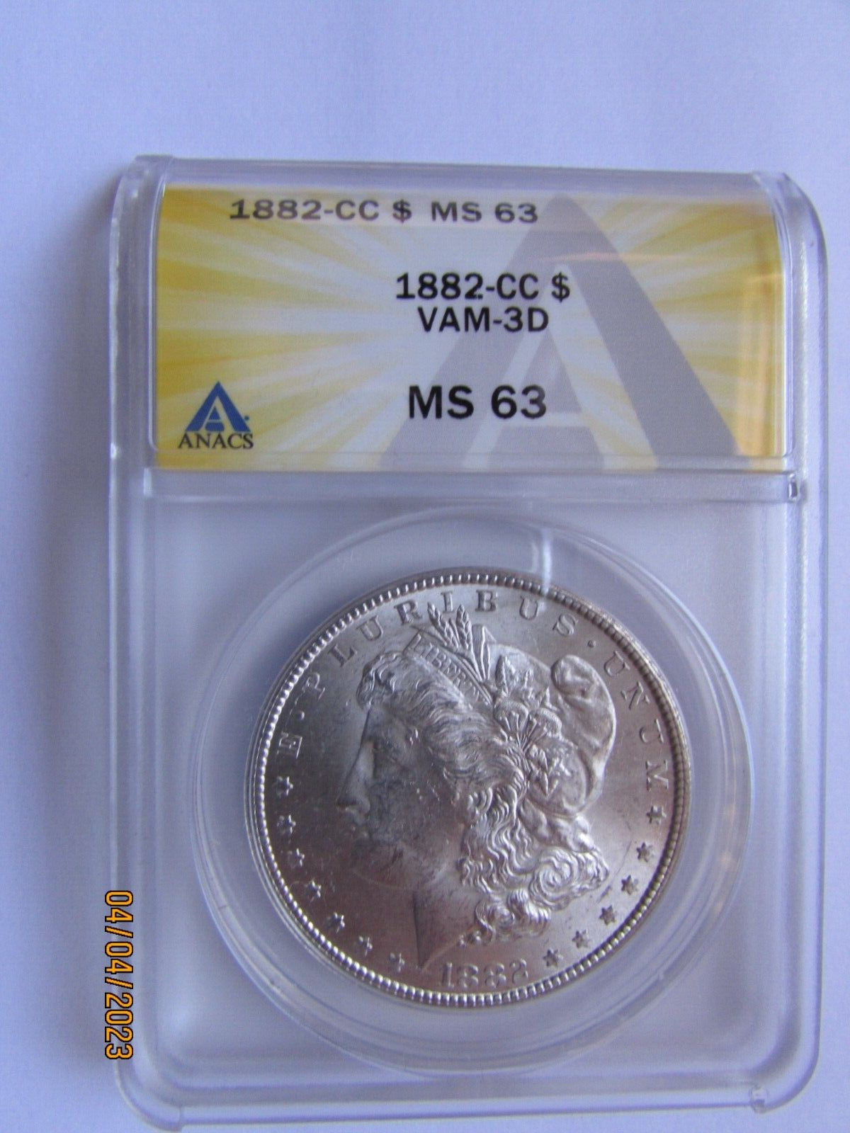 1882-CC Morgan Silver Dollar ANACS MS 63 VAM-3D Very RARE | eBay