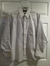 Arrow men's button down shirt 16 1/2 32/33 LS USED WORN stripe wrinkle free