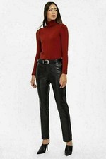 New Women's Black Designer Leather Pant 100 Soft Lambskin Slim Fit Stylish Pant