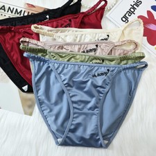 Lotto 6 confezioni slip intimo donna sexy raso seta mutandine bikini lingerie