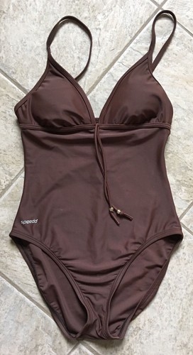Speedo Para Mujer Talla 8 natación de una pieza traje de baño Marrón bx17 |  eBay