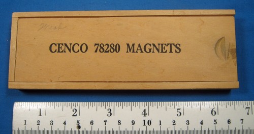 VINTAGE CENCO BAR MAGNETS IN WOODEN BOX FREE SHIPPING     C