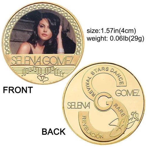 x12 Selena Gomez American Singer Actress Gold Plated Coins Set With Display Box - Picture 5 of 5