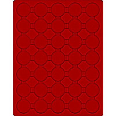 LINDNER-2225E-Velourseinlagen-Tableaus-Hellrot-35x-runde-Fächer-36-mm