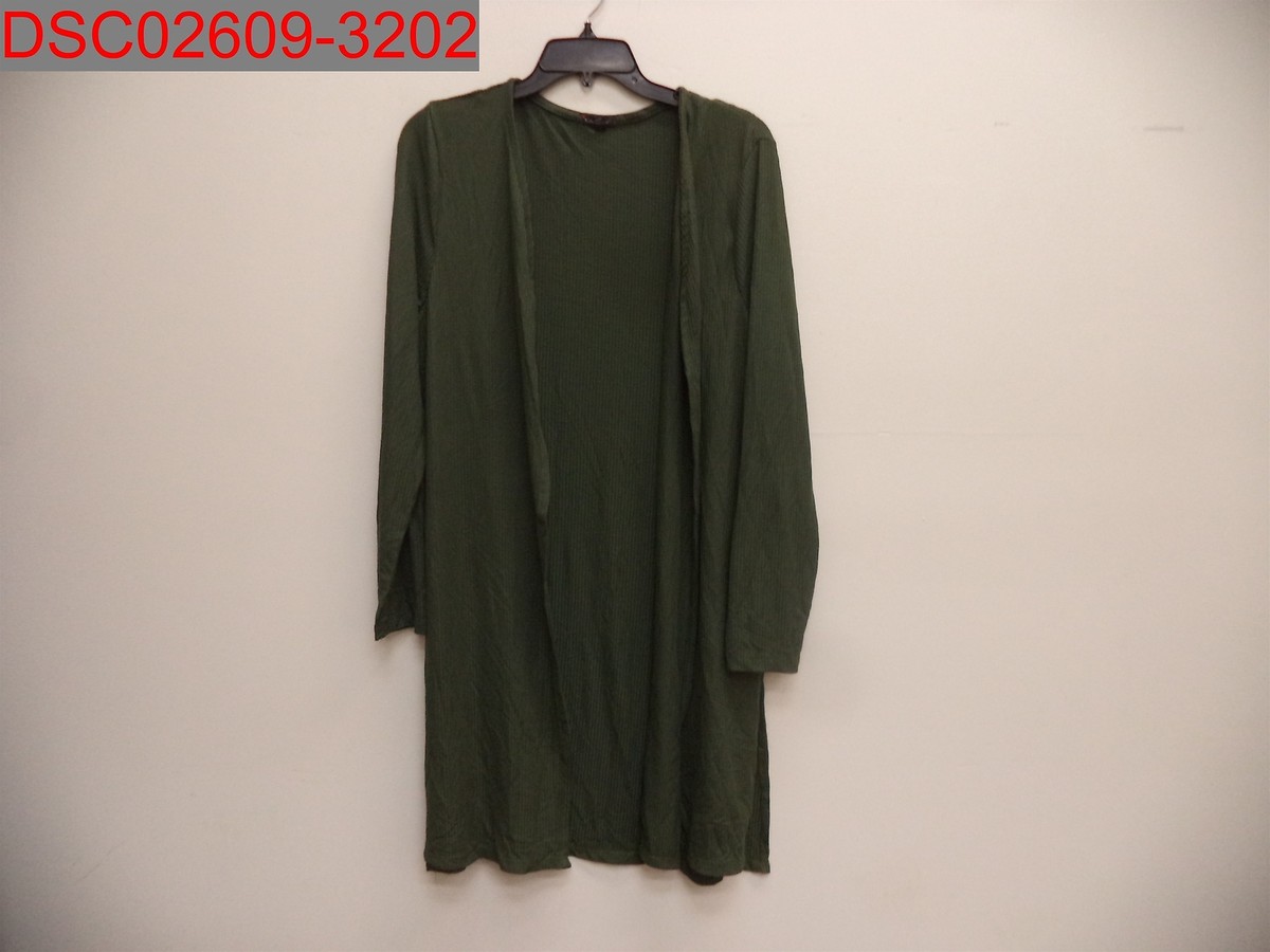 トップス Y's RIB COLOURED LONG CARDIGAN 2 DROP NEEDLE RIB STRIPE ASYMMETRIC LONG CARDIGAN(S Khaki