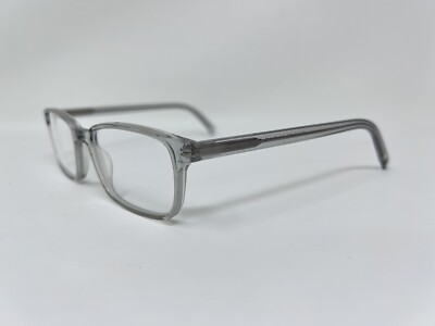 Warby Parker Eyeglasses Wilkie 165 Clear Rectangular Minimalist Frame 50-18-145 Warby Parker Eyeglasses Wilkie 165 Gray Clear Rectangular  main image 3