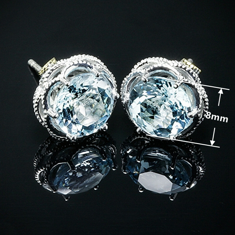 Women's Stud Earrings - 925 Silver Filled With CZ Zircon, Gorgeous & Sparkly Pair