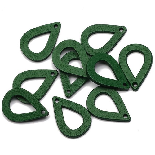 Multicolor Water Drop Wood Pendants Charms DIY Bracelet Necklace Earring 30Pcs - Picture 8 of 24