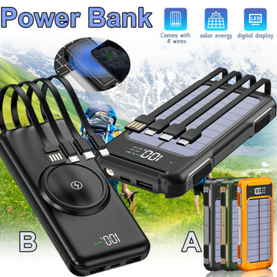 Cargador Portatil 900000mAh Bateria USB Cables Carga Para Celular Iphone Android