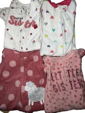 Carters Fleece Sleepers 3m set of 4 Baby Pajamas Little Sister