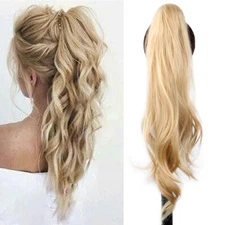 32" Long Flexible Wrap Around Ponytails Synthetic Hairpieces Pony Tail Extension