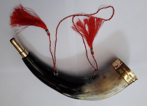 Real Buffalo Horn Brass Great Loud Sound Impressive Music Instrument Home Decor - Picture 2 of 10