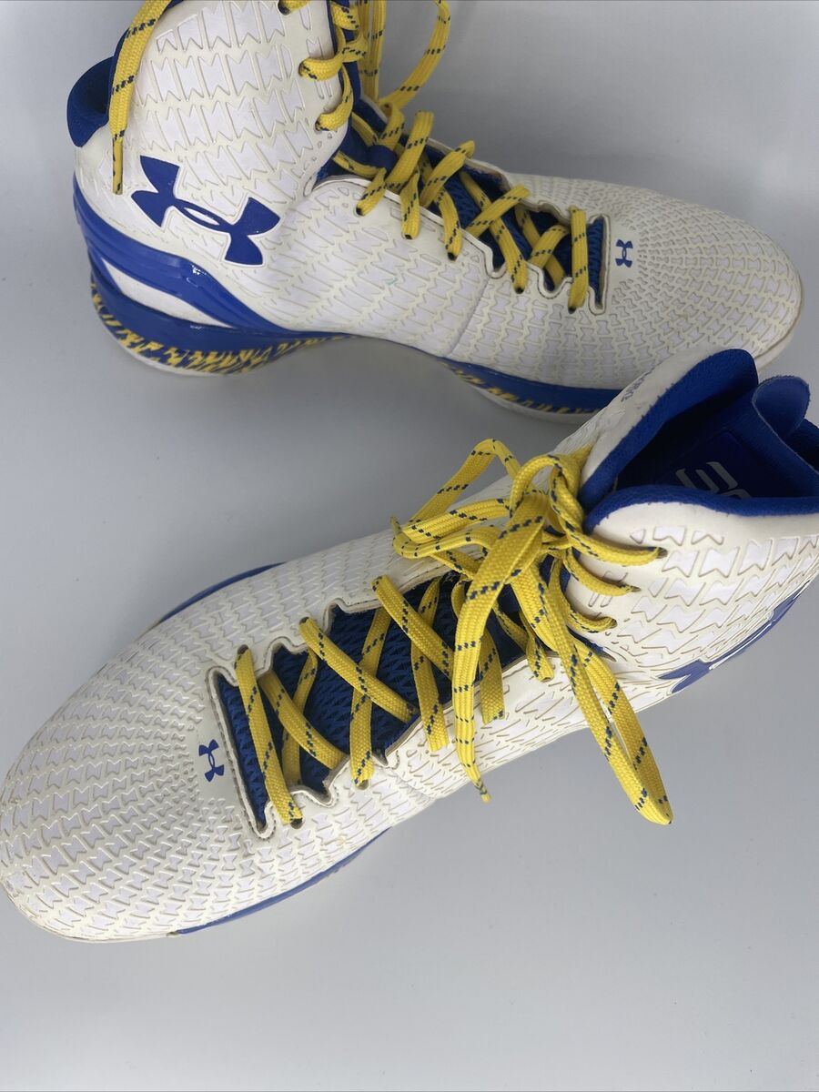 10.5 UNDER ARMOUR CLUTCHFIT DRIVE CURRY 2014 Mens WHITE BLUE 10.5 UNDER ARMOUR CLUTCHFIT DRIVE CURRY 2014 Mens WHITE BLUE