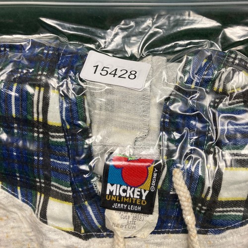 Vintage Disney Shirt Mens M Gray Blue Red Hoodie Plaid Mickey Donald Pluto 90s - 第 17/17 張圖片