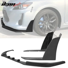 Fits 14-16 Scion TC Front Bumper Lip + Front Winglets IKON V3 Style Unpainted PU