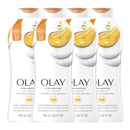 Olay Ultra Moisture Duschgel für Frauen mit Jojobaöl, 22 fl oz (4er Pack) - Bild 1 von 1