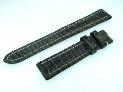 Breitling Band 16mm Leder schwarz black Strap für Dornschliesse 16-32