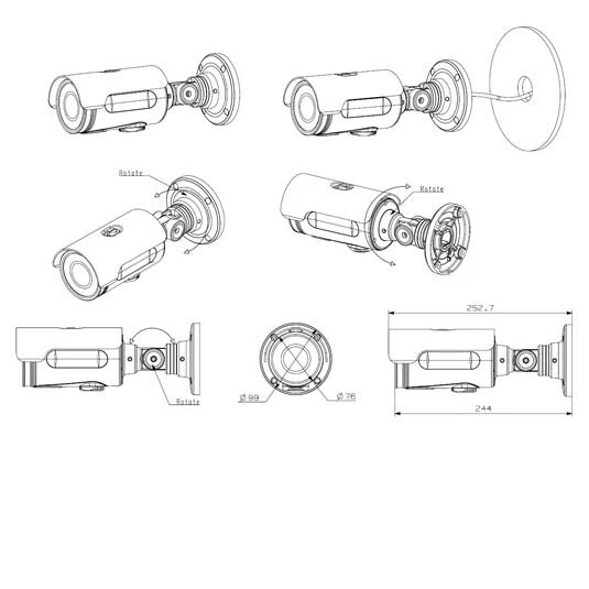 Cámara de seguridad O2FB3M OEM CNB NB25-7MHR Full HD 2MP visión nocturna IP IR Bullet Foto 3 de 3