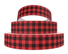 1.5 INCH GROSGRAIN RIBBON Hair Bow Supplies 1195971 Black and Red Buffalo Plaid