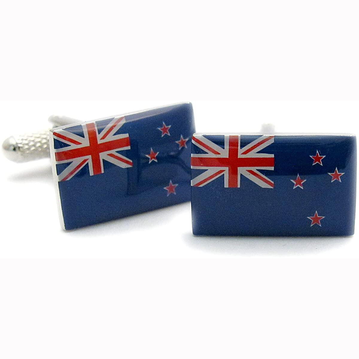 New Zealand Flag Cufflinks by Onyx Art - Gift Boxed - Zealander Kiwi Cuff Links