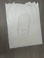 Purvis Young VINTAGE  Artwork - ANGEL  - SIGNED - 18x24”   Gallery Label