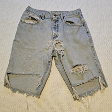 Vintage Lee Riders Custom Denim Jean Cutoff Shorts 90s y2k Distressed Thrash USA