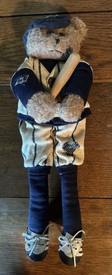Vintage Plush Baseball Bear With Bat And Ball. Unsure Of Brand