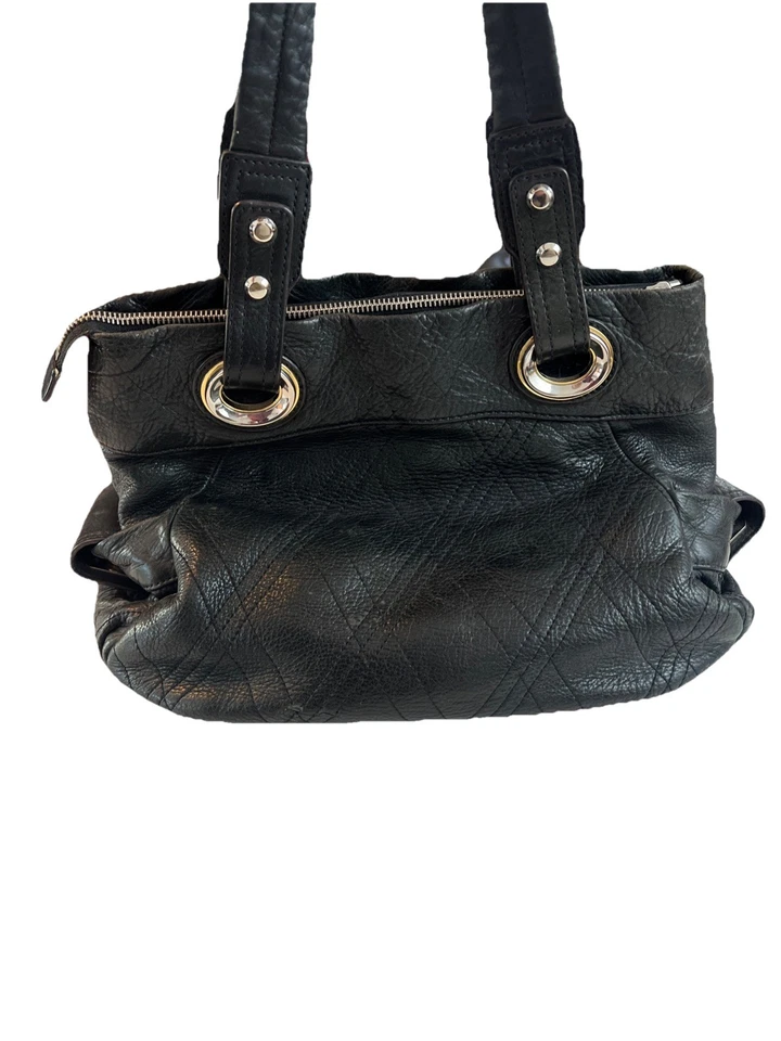 B. MAKOWSKY BOLSO DE HOMBRO DE CUERO GENUINO NEGRO BOHO Plateado Herrajes Foto 4 de 4