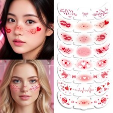 8 Pack 3D Freckle Face Stickers Water Transfer Temporary Tattoos for Makeup